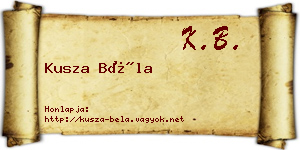 Kusza Béla névjegykártya