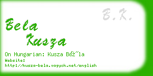 bela kusza business card